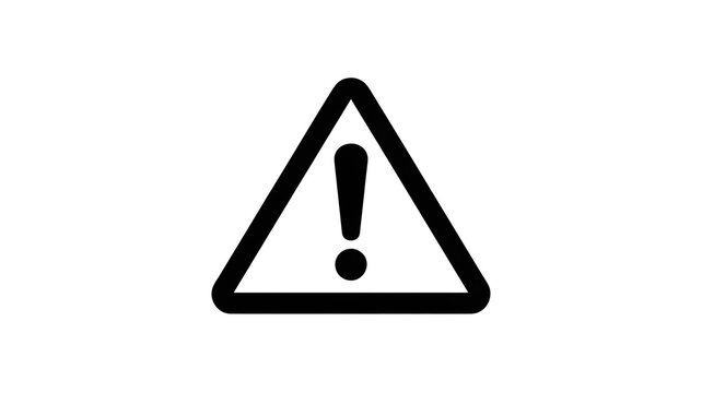 Warning sign with exclamation mark in triangle on white background alert symbol