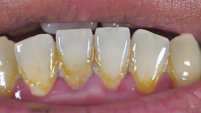 Yellow teeth, periodontitis, dental disease
