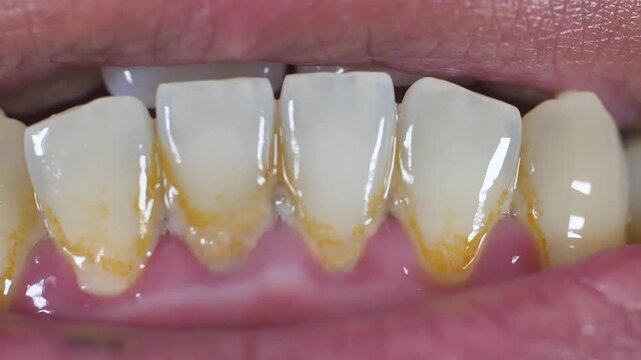 Yellow teeth, periodontitis, dental disease
