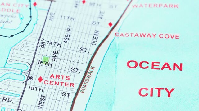 Ocean City New Jersey Map Boardwalk Beach
