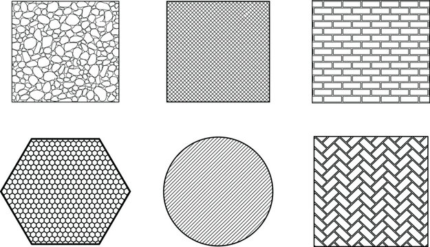 Architecture cad hatch patterns for design and drafting