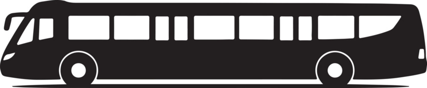 Silhouette of a modern city bus side view public transport transportation hub motorbus