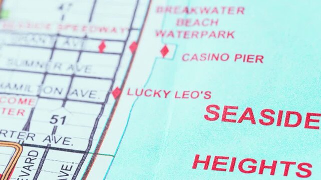 Seaside Heights New Jersey Map Boardwalk Shore