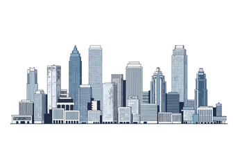 Fototapeta premium Modern city skyline with sleek skyscrapers and high-rise buildings in a metropolitan area