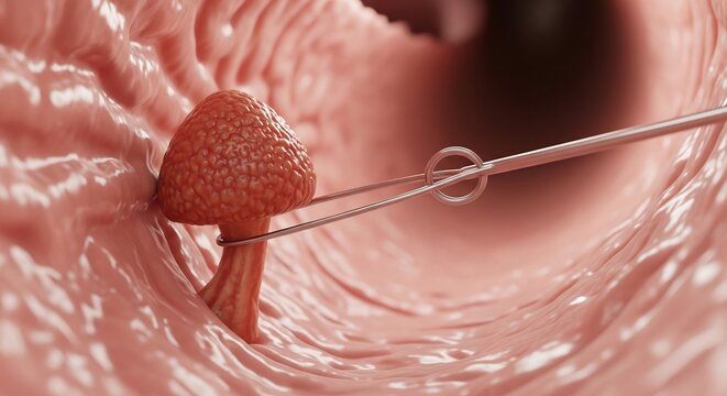 Close-up 3D Render of Medical Procedure to Remove Nasal Polyp.