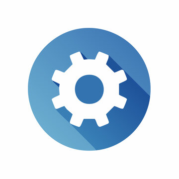 Gear icon with long shadow