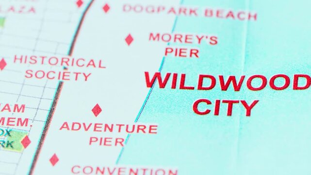 Wildwood New Jersey Map Moreys Piers Boardwalk