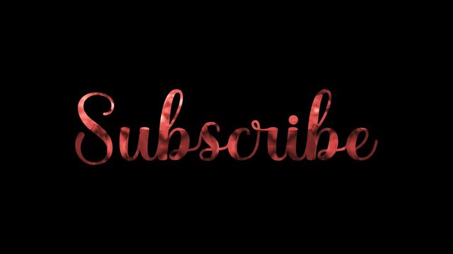 animated subscribe red text button for youtube videos with transparent background