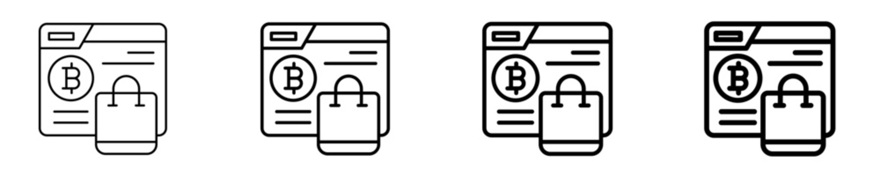 Crypto Online Store Icon Set Different Style Collection
