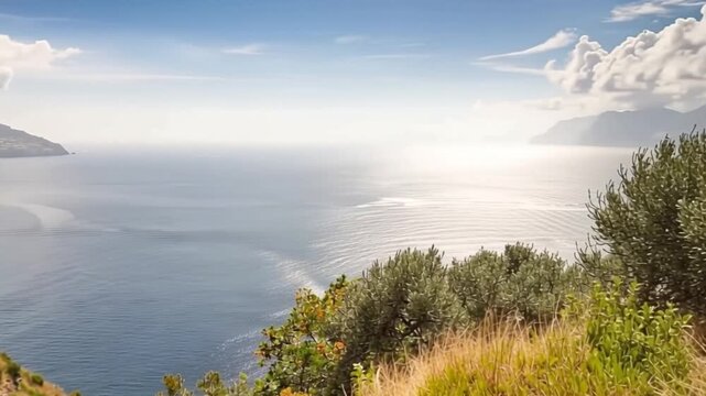 Amalfi Coast, Mediterranean Sea, Italy. Time lapse.