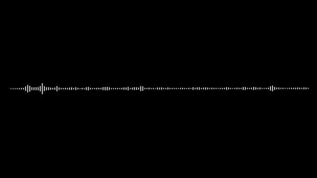 Audio music timeline bar moving on track with alpha channel, Sound wave pattern audio visual waveform. Audio spectrum waveform animation, 