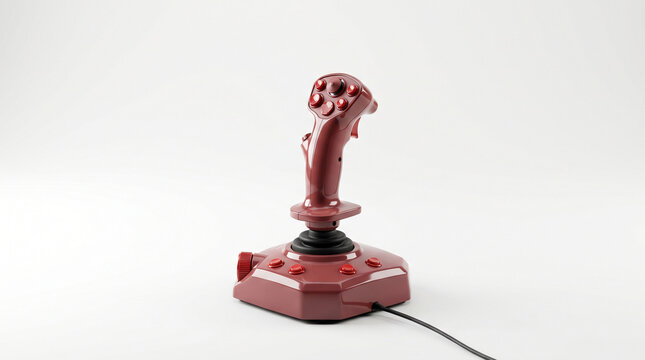 hand holding a ash red joystick gaming