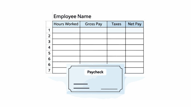 Paycheck stub with detailed information.