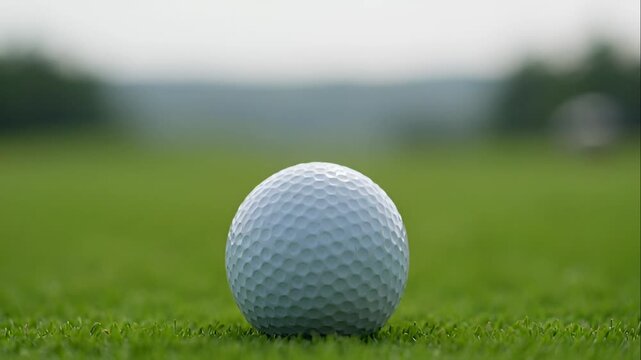 Golf ball on green grass field.