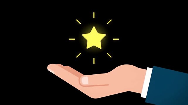 Hand presents a glowing star