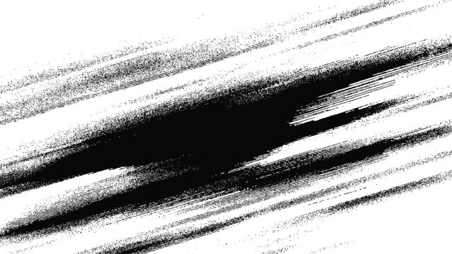 A grayscale abstract pattern of diagonal stripes with varying line widths and textures