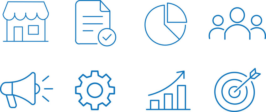 Minimal Business Strategy Icon Collection