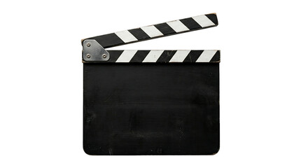 Fototapeta premium Clapperboard slate production tool for film and video sets studio location shoots with weathered wooden finish
