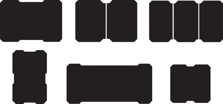 statistic card shape set black silhouette vector minimalist data card layout panel bundle