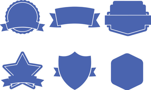 vintage patch silhouette bundle minimal black vector retro badge shapes set