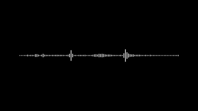 Audio music timeline bar moving on track with alpha channel, Sound wave pattern audio visual waveform. Audio spectrum waveform animation, 