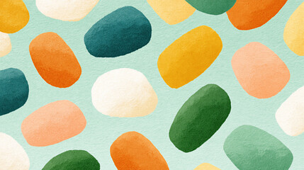 Colorful abstract shapes pattern with soft pastel tones and textured background