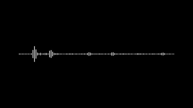 Audio music timeline bar moving on track with alpha channel, Sound wave pattern audio visual waveform. Audio spectrum waveform animation, 