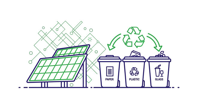 Eco friendly waste management and solar panel.