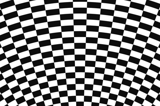 Motor sports checkered flag on pole with abstract pixel disintegration vector