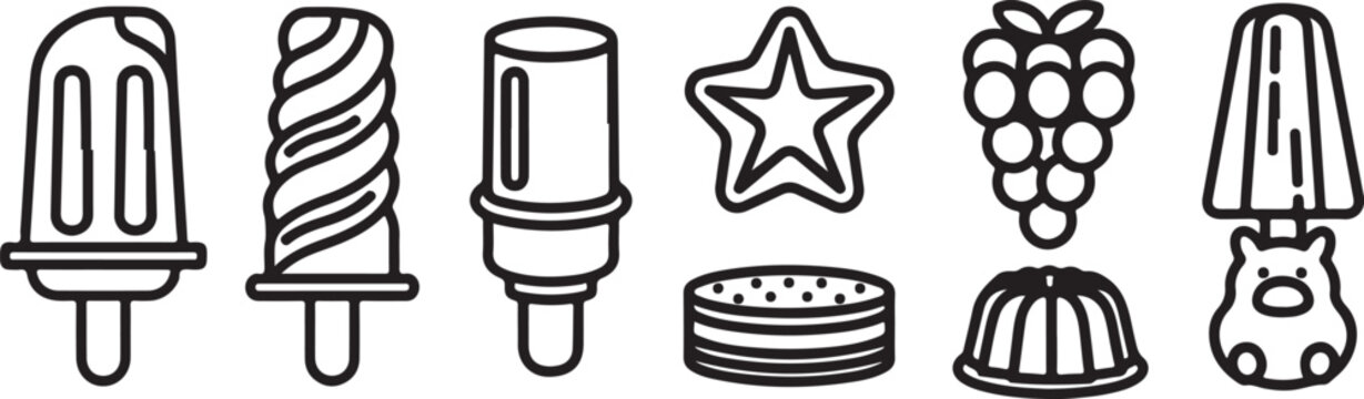 Black line icon set of home objects and symbols vector Vector
