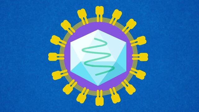 4K Ultra HD footage of Hepatitis C virus HCV 3D illustration showcasing the pathogen structure, hepatic viral cell, and liver infection concept.