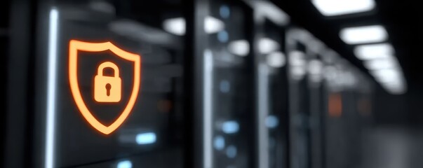 Naklejka premium Firm security builds protection via a firewall and encryption while detection and prevention lead to a response that clears any threats from the mainframe.