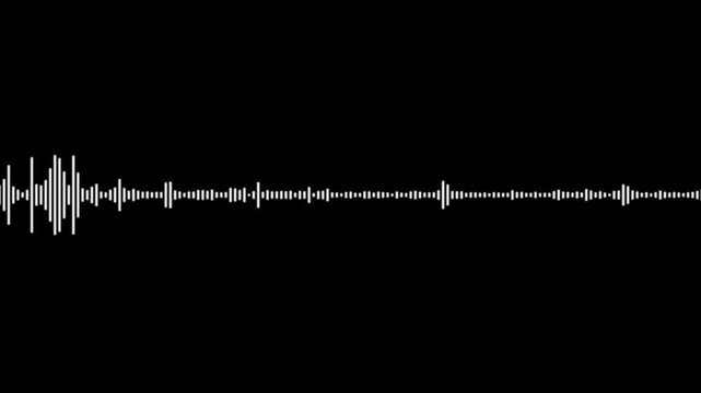 Audio music timeline bar moving on track with alpha channel, Sound wave pattern audio visual waveform. Audio spectrum waveform animation, 