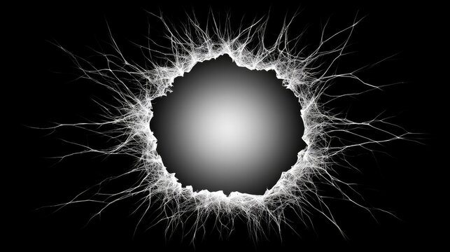 Fractured glass hole effect.