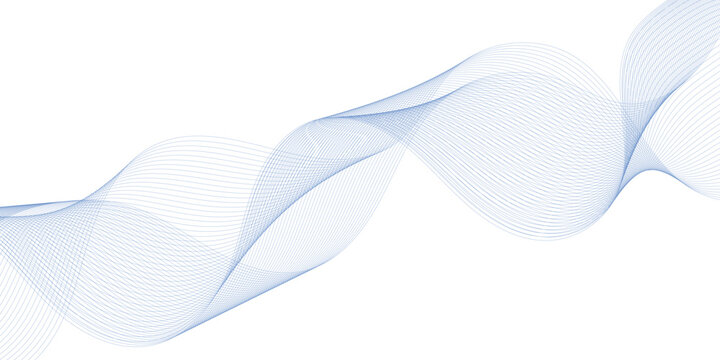Blue wave line abstract background. Magic detailed water 3d ripple. Watermark fiber gradation swoosh. Tech sound band swirl