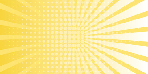 Yellow art abstract background with light of sunburst. yellow starburst with halftone. sun ray retro background with flash simple abstract modern © sultan