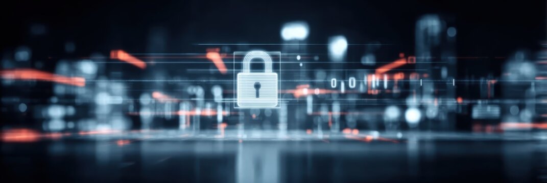 A cyber attack targets a hidden vulnerability, but the security defense is designed to stop such a threat before a breach occurs within the encrypted network.