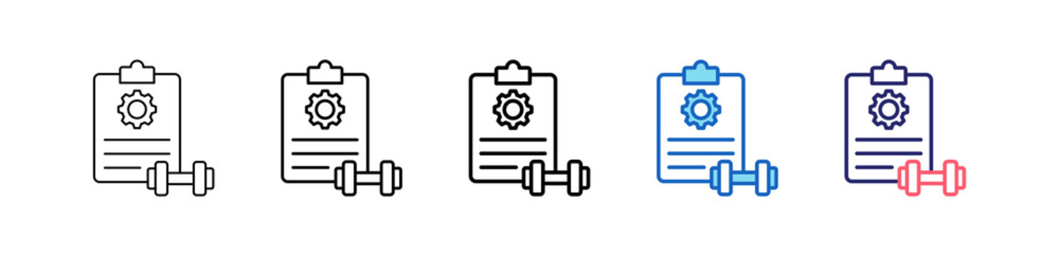 Training Program Icon In 5 Different Styles Set Collection.   