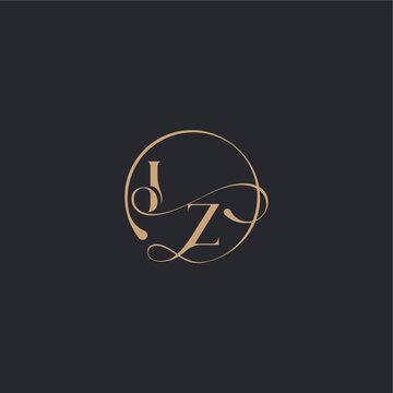 ZJ letter elegant circle concept organic line style design wedding luxury curve initial monogram