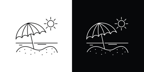 Vector illustration set of umbrella silhouettes and colorful parasol icons for rainy autumn weather protection design featuring cartoon clouds and water drops on a nature wallpaper pattern © Tifany