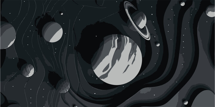 Dark Abstract Fluid Shapes With Circular Openings.