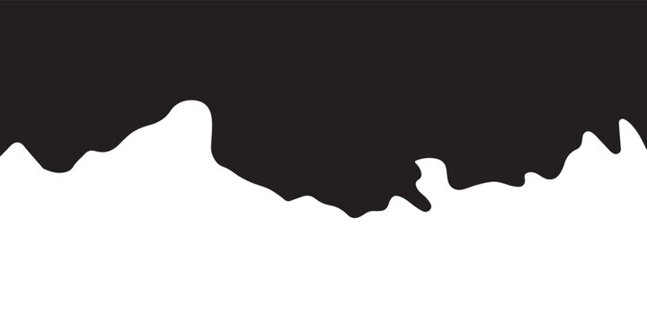 Silhouette Of Mountain Range On Dark Canvas.