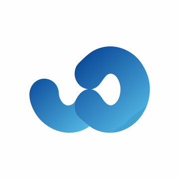 abstract interlocking shapes logo modern blue gradient design on a white background high quality professional