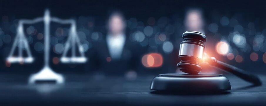 Legal experts watch the judge in court during litigation, waiting for a verdict that dictates enforcement of punishment.