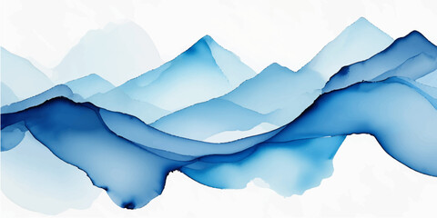 Abstract blue nature background featuring a winter landscape with snow and ice texture, designed with waves of water and a torn paper vector illustration of a glacier mountain and iceberg under the sk © Al Amin
