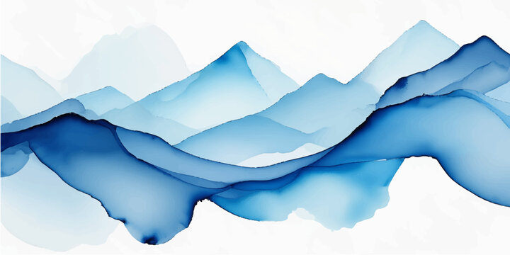 Abstract blue nature background featuring a winter landscape with snow and ice texture, designed with waves of water and a torn paper vector illustration of a glacier mountain and iceberg under the sk