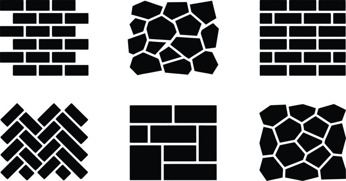 Architectural CAD Hatch Patterns for Technical Drawing with Brick Stone Masonry and Herringbone Pavement Textures