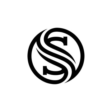 Stylized letter S character design enclosed within a circular border