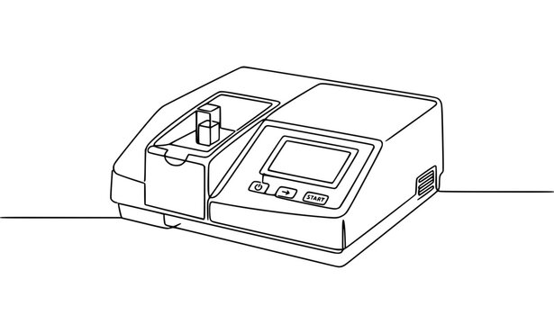 Modern spectrophotometer analytical chemistry instrument outline vector illustration