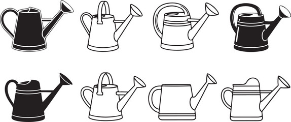 Line art vector icons set of buckets and pails isometric view Vector © Nur